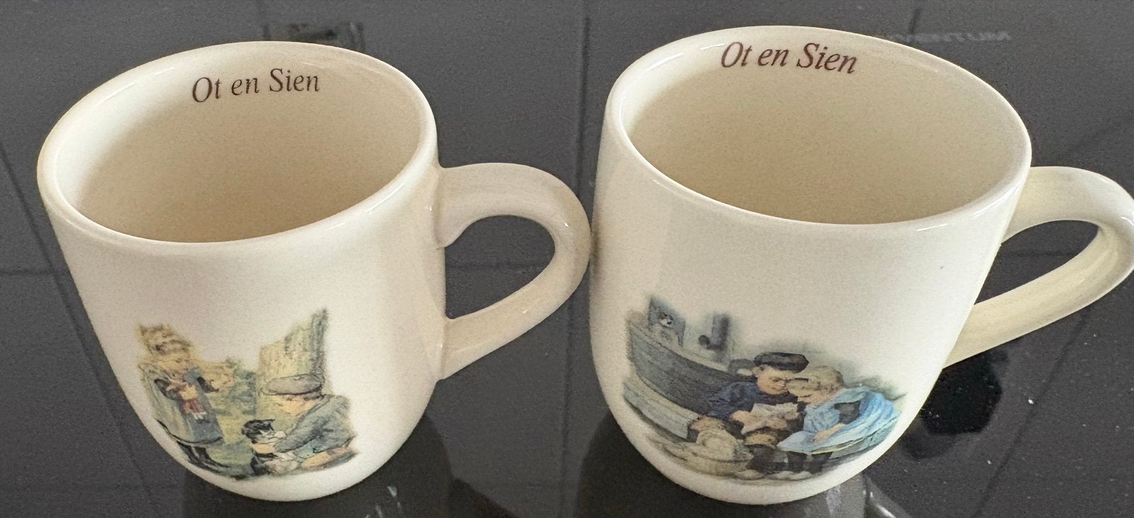 Set van 2 Ot en Sien mokken - Geharo Drempt, Huis en Inrichting, Ophalen of Verzenden, Zo goed als nieuw