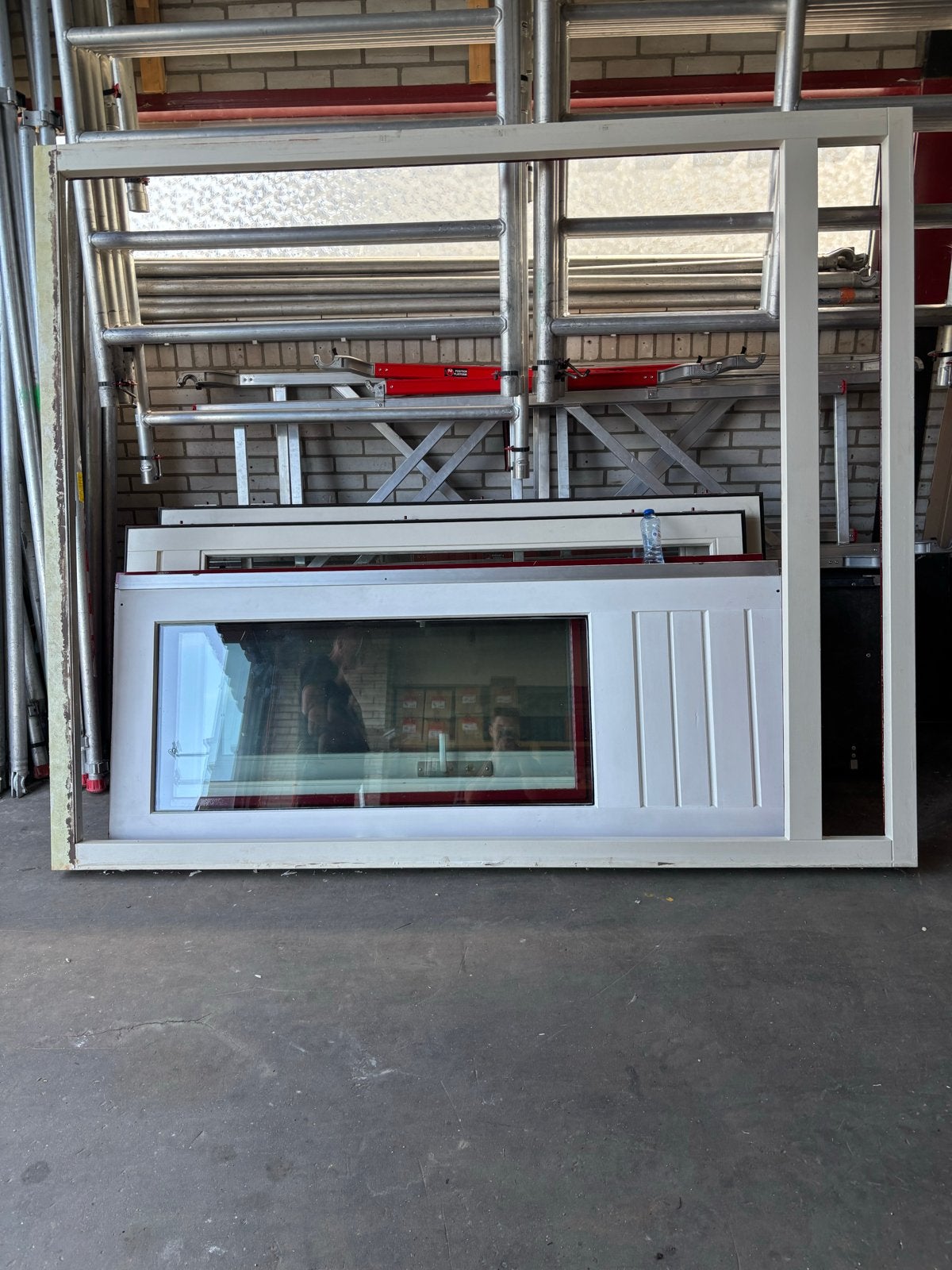 Houten kozijn openslaande deuren, Doe-het-zelf en Verbouw, Deuren en Horren, Gebruikt, Buitendeur, 200 tot 215 cm, 120 cm of meer