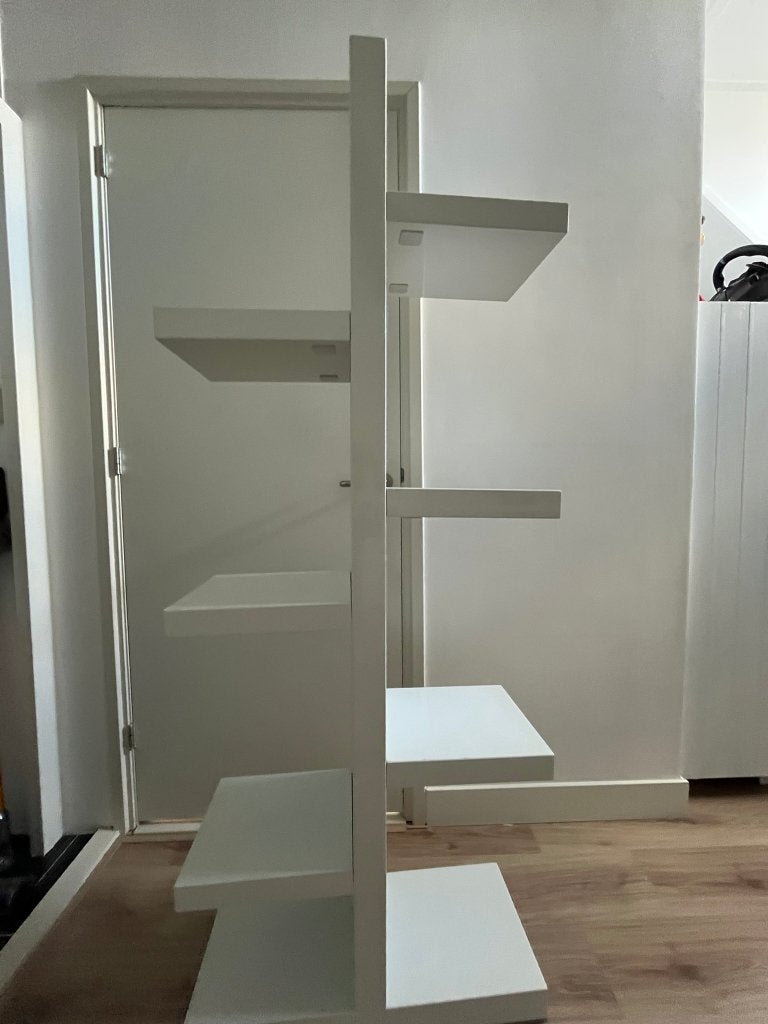 Witte hoogglans (boeken)kast, Ophalen, Overige materialen, 50 tot 100 cm, Zo goed als nieuw