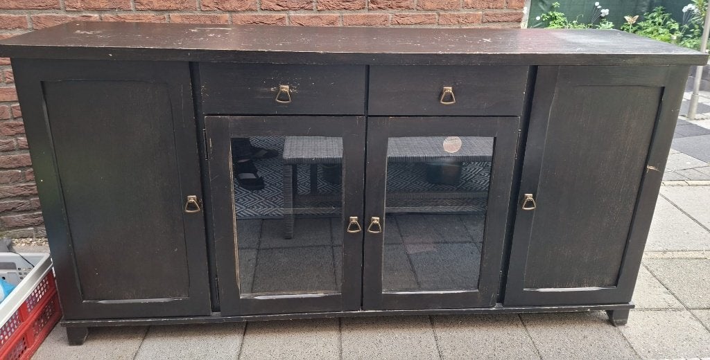 Dressoir, Huis en Inrichting, Kasten | Dressoirs, Ophalen, Gebruikt, Met deur(en), Glas