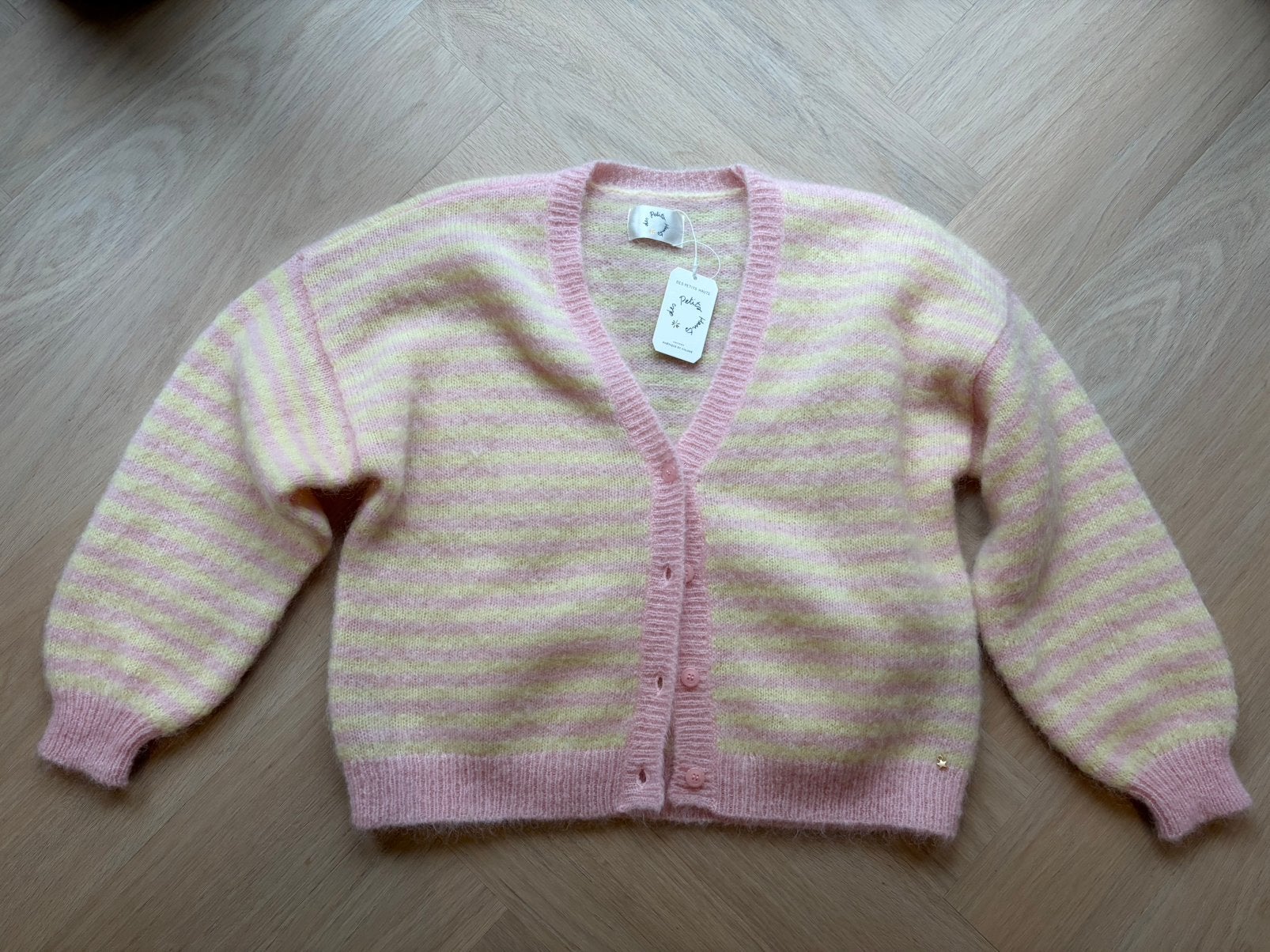 Gestreep vestje Des Petits Hauts roze/geel, Ophalen of Verzenden, Nieuw, Maat 36 (S), Geel