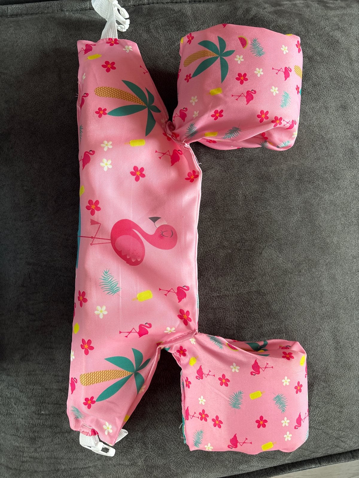 Roze Puddle Jumper met flamingo's en palmbomen, Ophalen