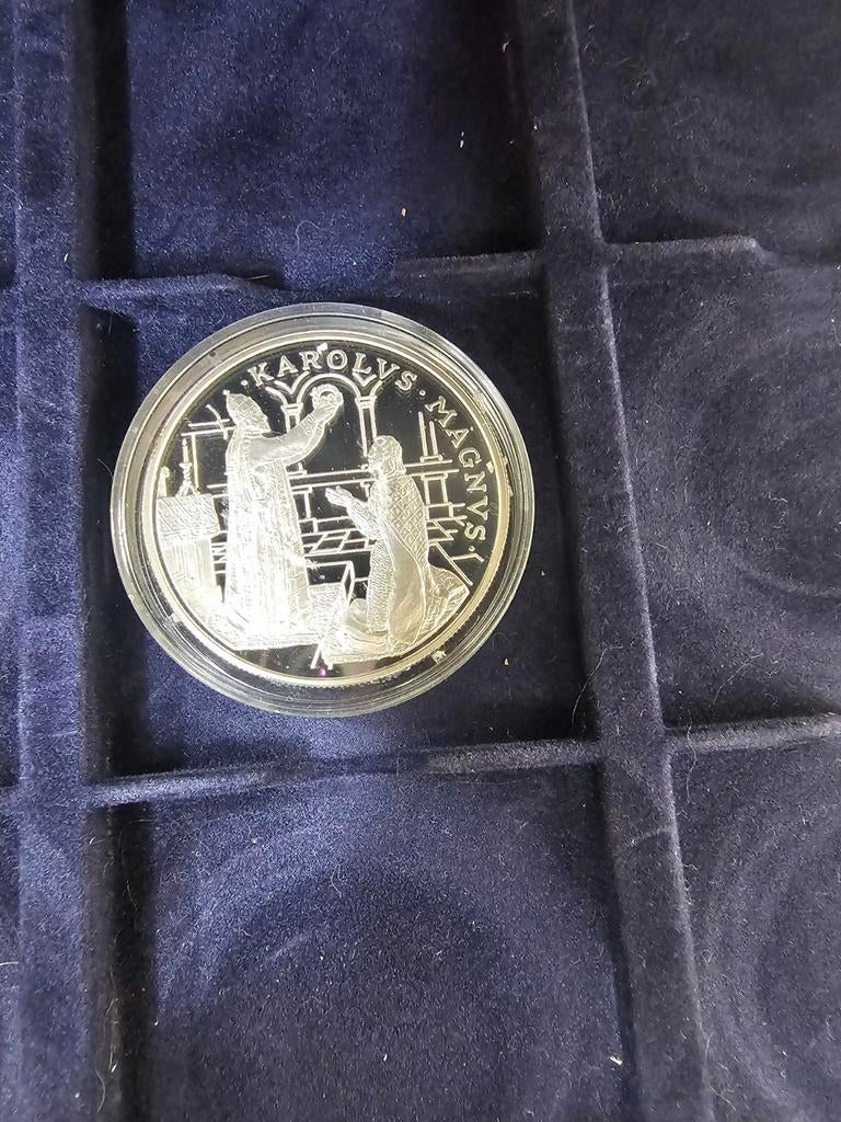 Zilveren Proof Munt Andorra 1996 - Karolus Magnus, Postzegels en Munten, Munten | Nederland, Koningin Beatrix, Zilver, Losse munt