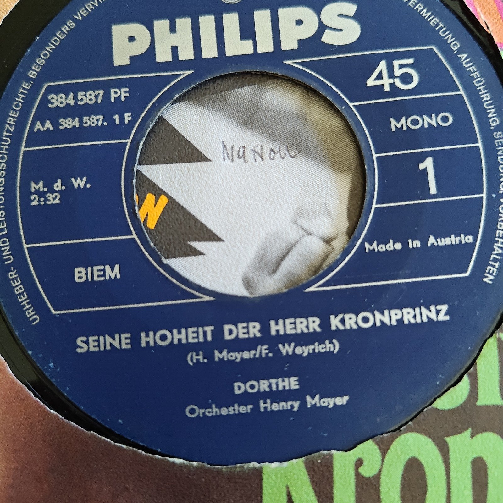 Dorthe - Seine Hoheit Der Herr Kronprinz (Philips 45), Cd's en Dvd's, Vinyl Singles, Gebruikt, 7 inch, EP, Schlager