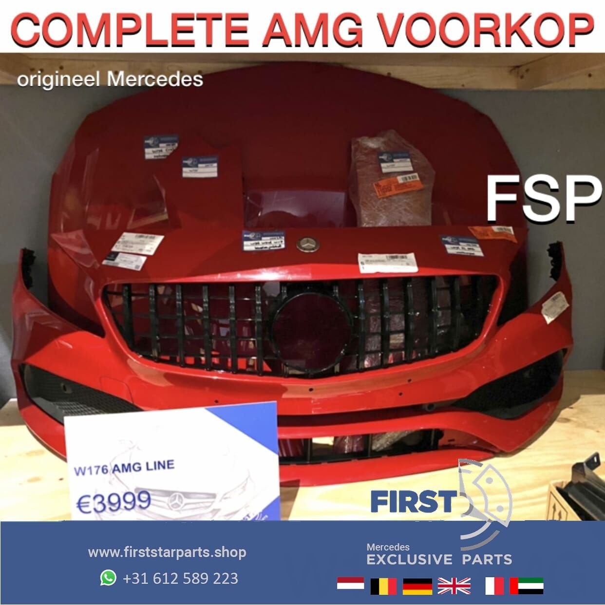 W176 FACELIFT AMG VOORKOP ROOD Mercedes A Klasse 2015-2018 F
