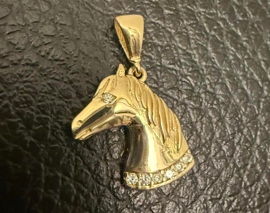 Prachtige 14 karaats gouden paard hanger, Sieraden, Tassen en Uiterlijk, Kettinghangers, Ophalen of Verzenden, Nieuw, Goud