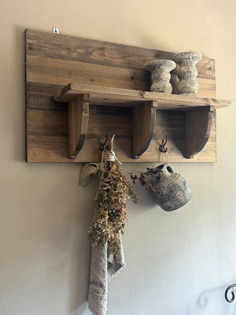 Kapstok landelijk hout, Huis en Inrichting, Woonaccessoires | Kapstokken, Zo goed als nieuw, Minder dan 100 cm, Hout, Ophalen