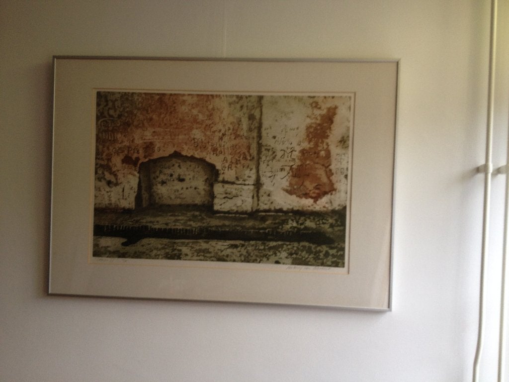 Anthony van Lieshout, Caceres VI, kleurets aquatint, zgan, Ets, Architectuur, Genummerd, Ophalen