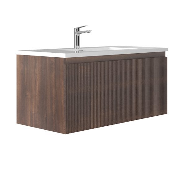 NIEUW! Badmeubel, walnoot, wastafel + onderkast, Havi 100, Huis en Inrichting, Woonaccessoires | Overige, Ophalen of Verzenden
