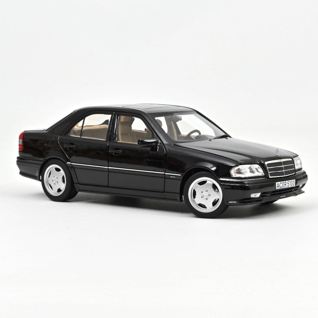 Norev 1:18 Mercedes Benz C36 AMG 1993 Obsidian Black metalli, Hobby en Vrije tijd, -, Nieuw, Norev, Ophalen of Verzenden
