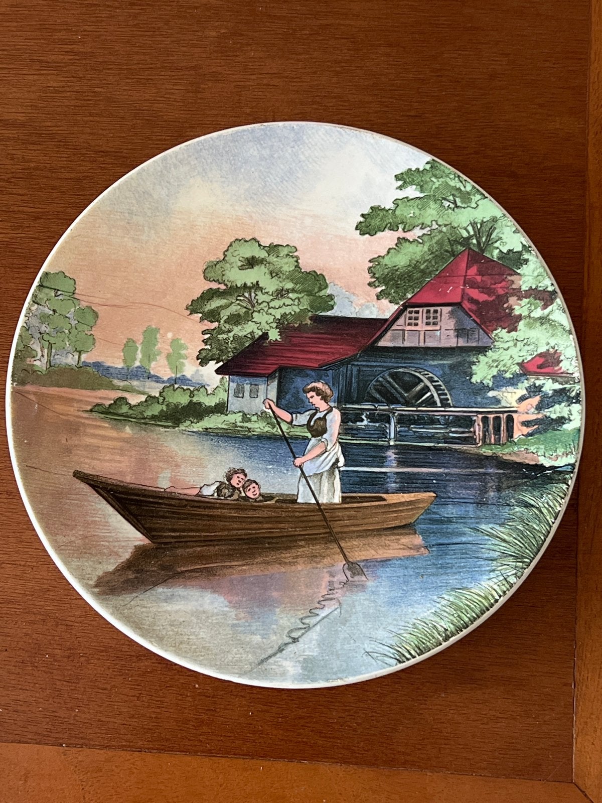 Antiek Villeroy & Boch Wandbord - Watermolen Scène, Antiek en Kunst, Ophalen of Verzenden