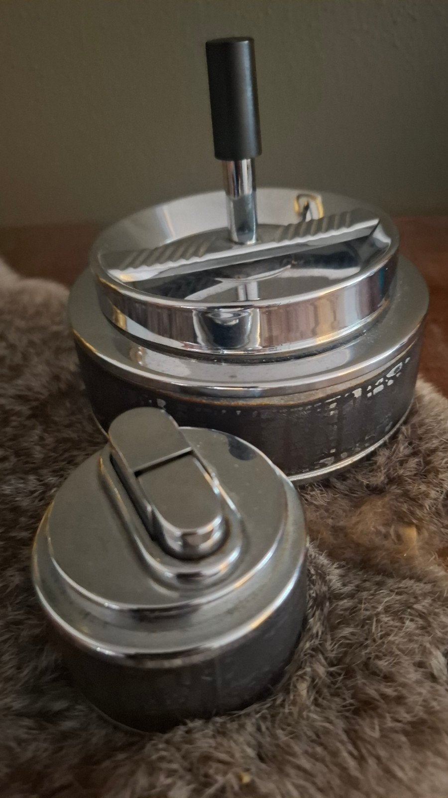Vintage Bernadotte & Kyle Roulette Asbak met Aansteker, Ophalen of Verzenden, Gebruikt, Aansteker