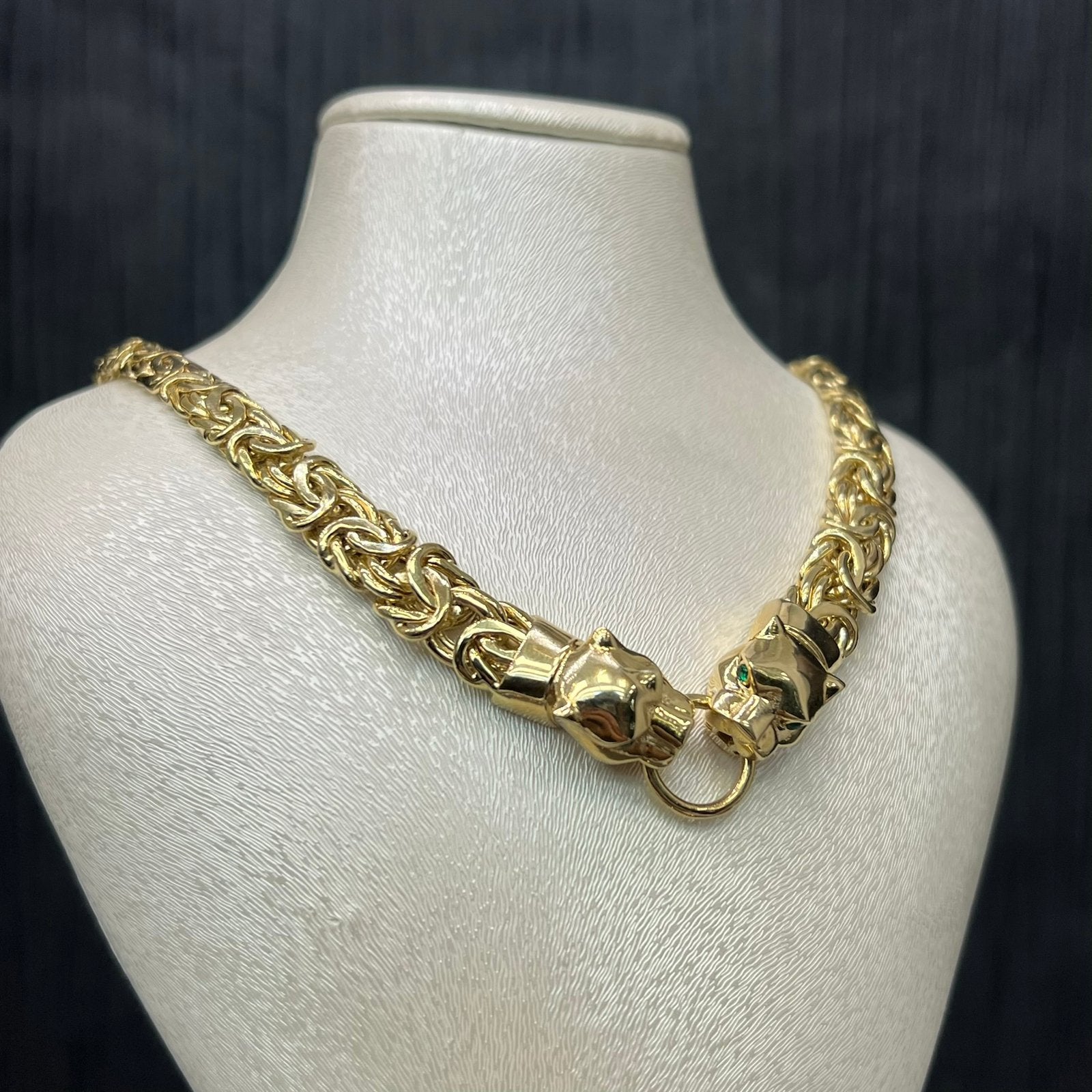 14 karaat gouden ketting panter model schakel, Ophalen of Verzenden, Zo goed als nieuw, Goud