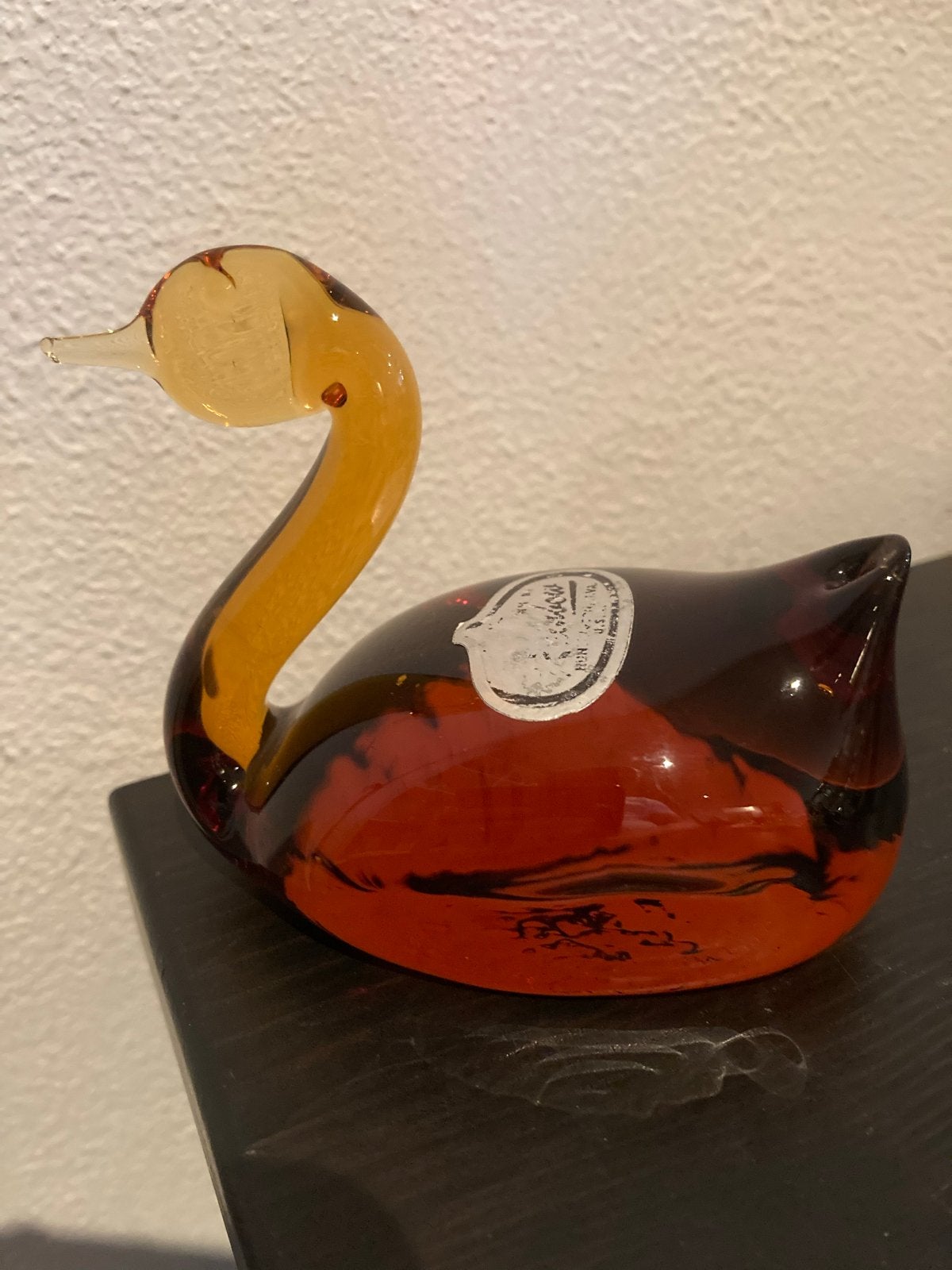 Amberkleurige Zwaan van Rainbow Glass Company USA, Ophalen of Verzenden