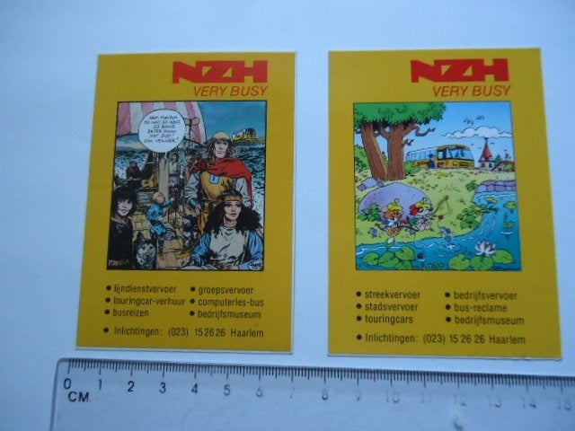 sticker oud STRIP NZH bus Haarlem autobus retro ov, Verzamelen, Verzenden, Zo goed als nieuw, Bedrijf of Vereniging