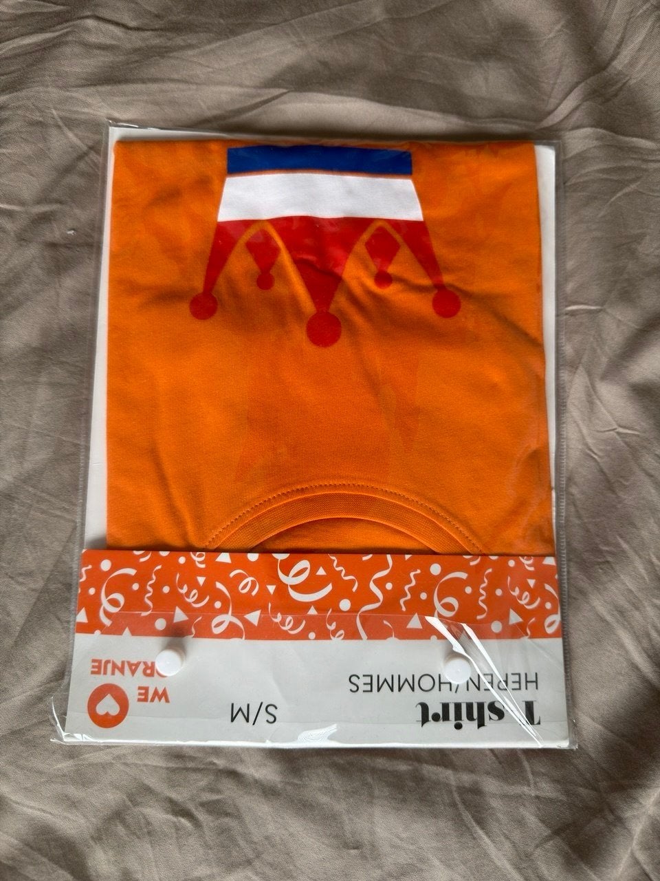 Oranje T-shirt Koningsdag - Maat S/M, Onbekend, Maat 48/50 (M), Nieuw, Oranje