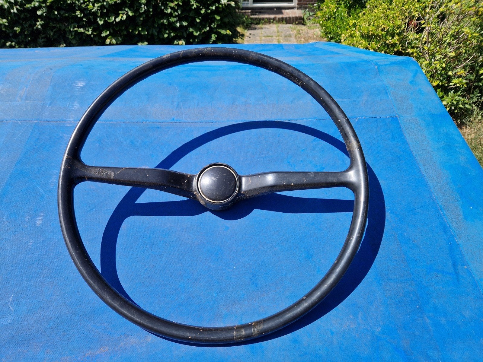 Stuur VW T2 Transporter zwart met stuurdop bakeliet, Ophalen, Gebruikt, Oldtimer onderdelen