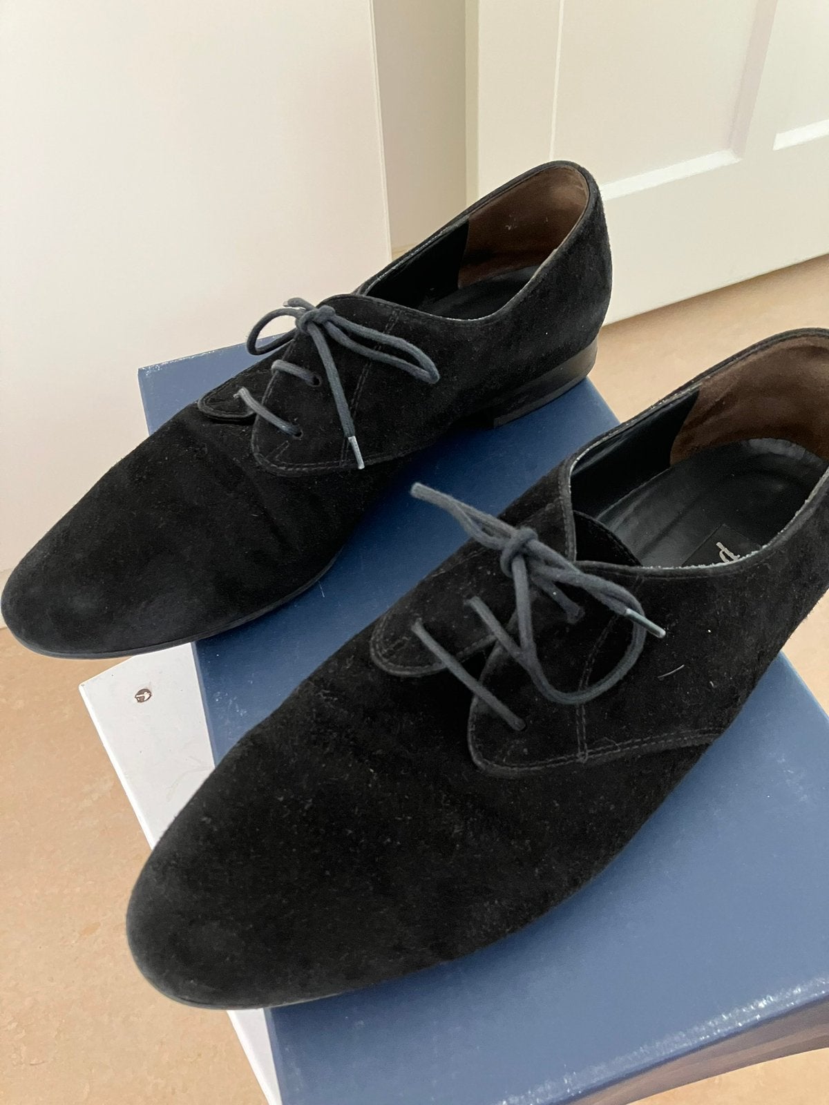 Zwarte suède veterschoenen van Paul Green maat 7,5, Ophalen of Verzenden, Zo goed als nieuw, Zwart