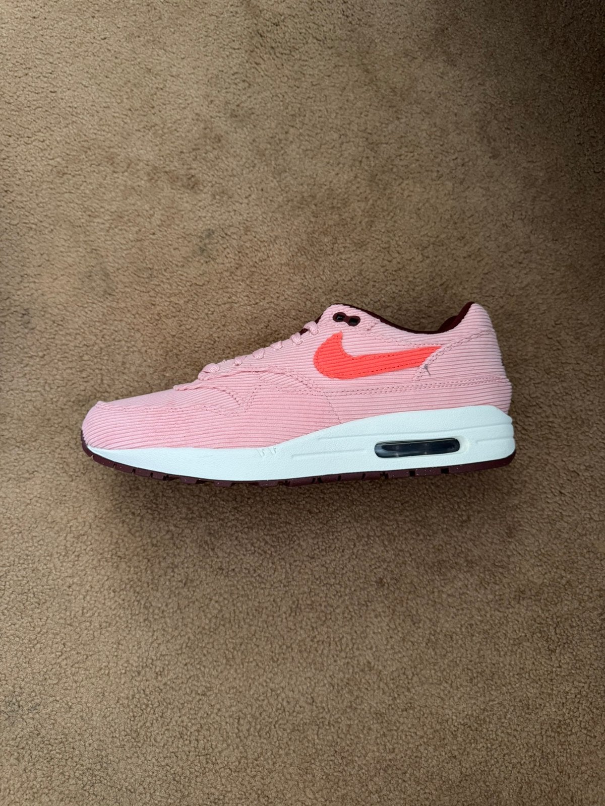 Nike Air Max 1 PRM Coral Stardust Corduroy | eu 43 | nieuw, Overige kleuren, Verzenden, Nieuw, Sneakers of Gympen