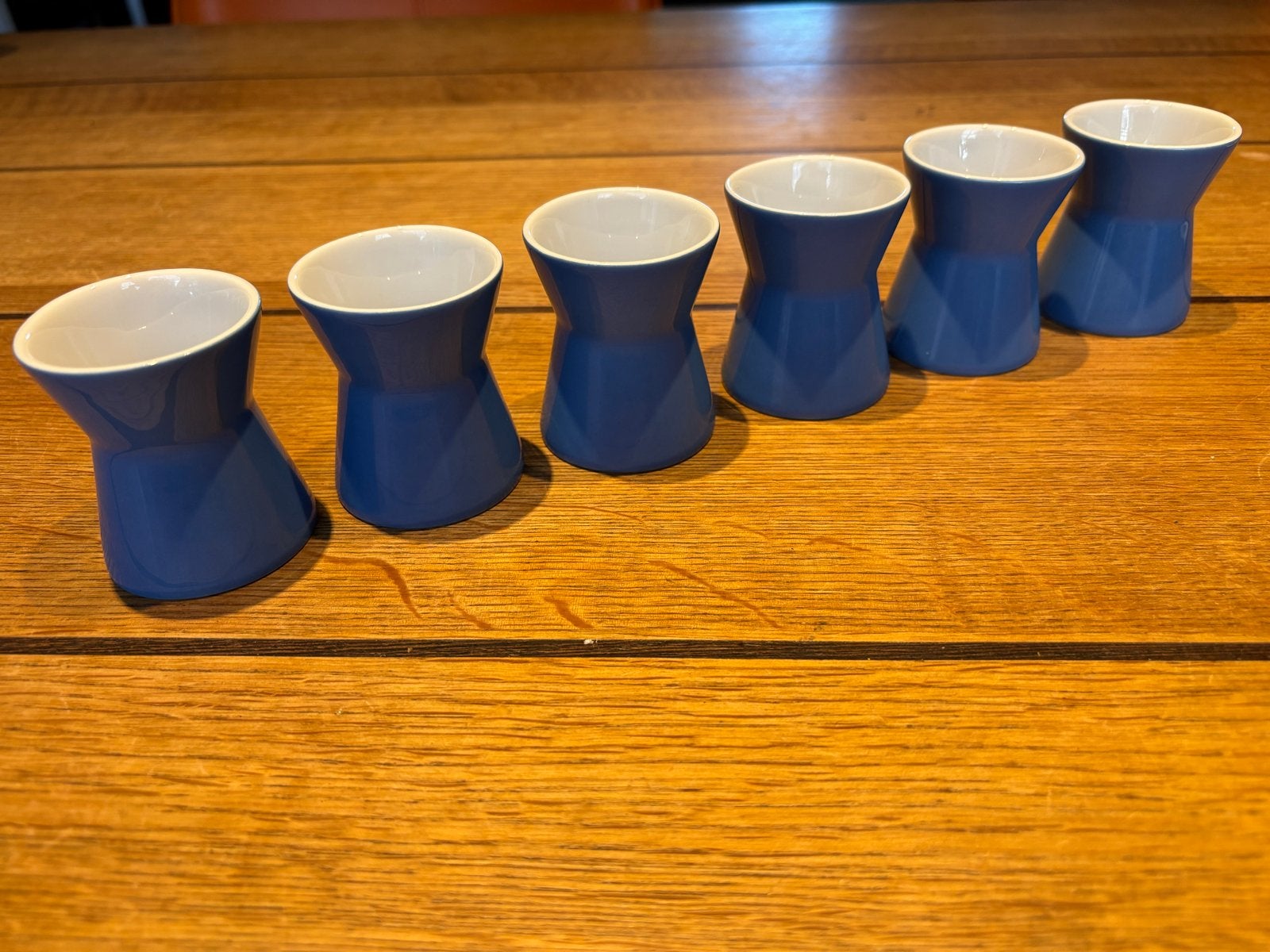 Set van 6 Arzberg Tric eierdopjes - Kobaltblauw, Antiek en Kunst, Ophalen of Verzenden