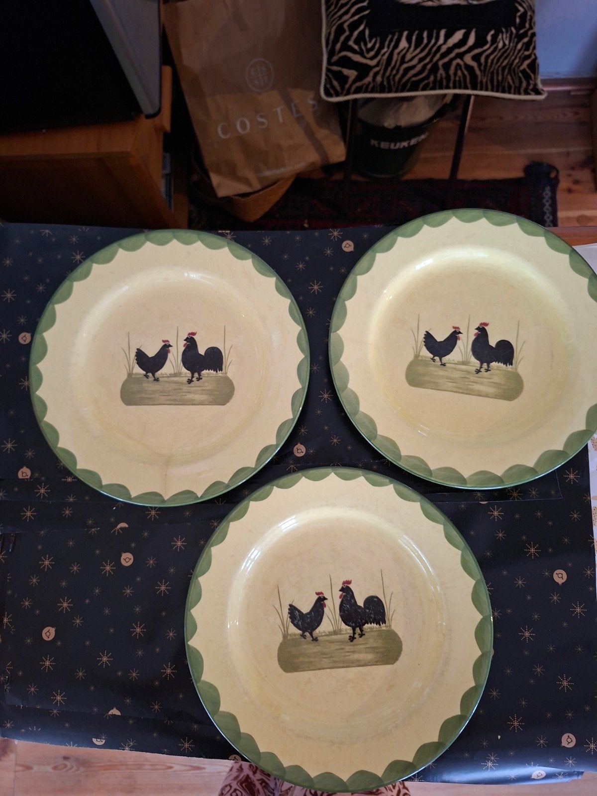 kip en haan diner borden 26 cm, Ophalen of Verzenden