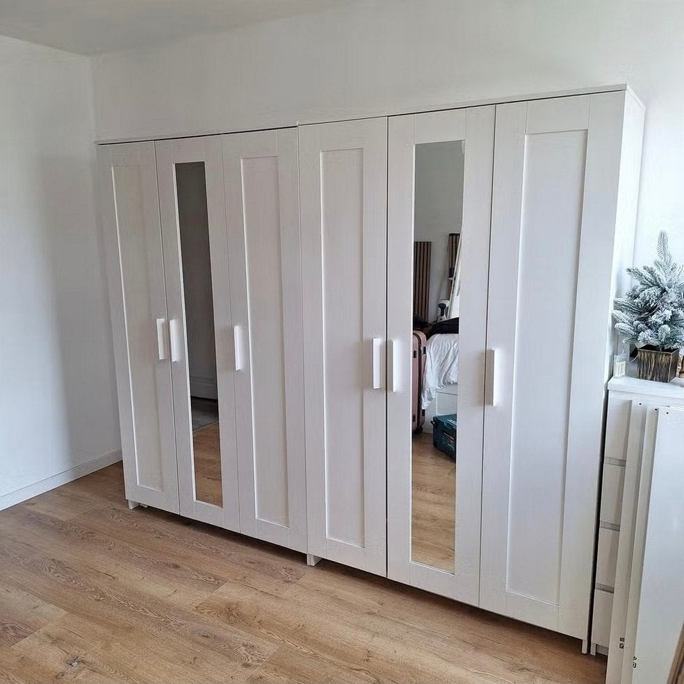 3x Brimnes kledingkast 3 doors wardrobe spiegel Ikea wit, Ophalen, 100 tot 150 cm, Zo goed als nieuw, 150 tot 200 cm