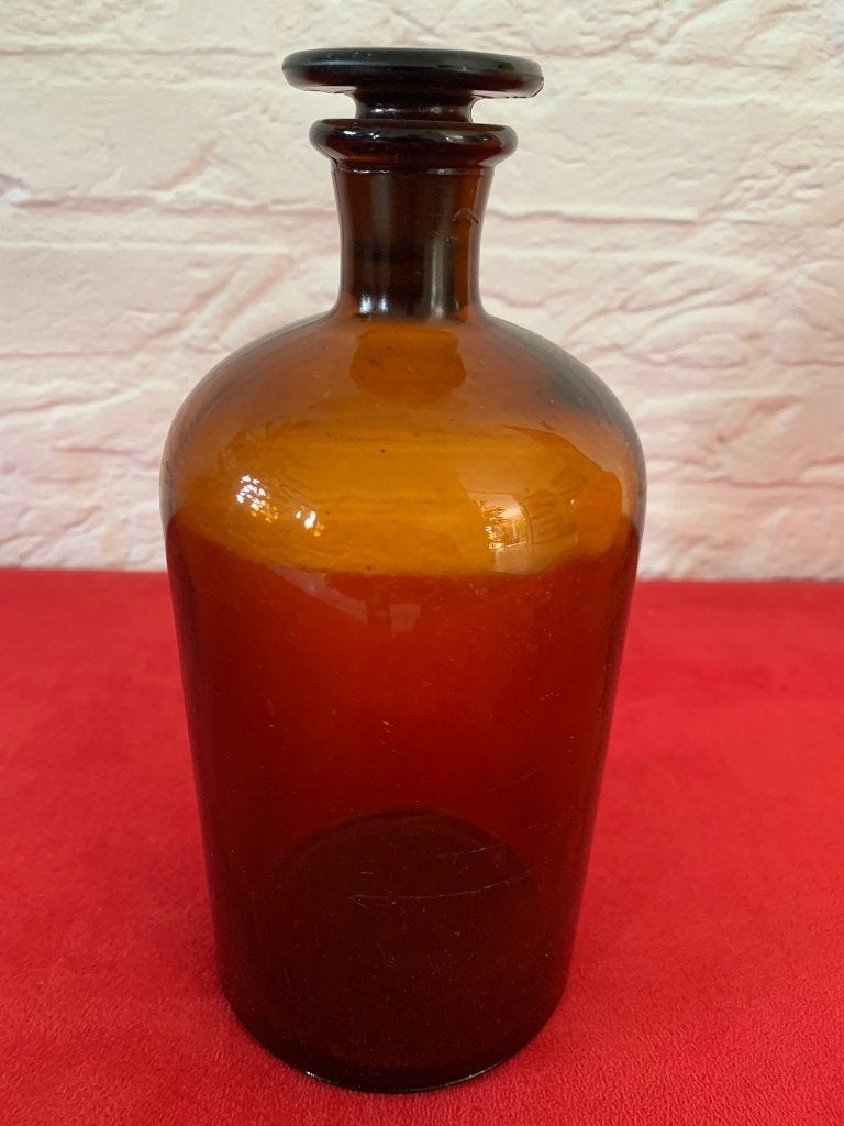 Bruine apothekers stopfles retro, Ophalen of Verzenden