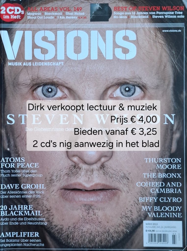 Duits muziekblad Visions nr 240, 2013; Steve Wilson + 2 cd's, Ophalen of Verzenden, Gebruikt, Boek, Tijdschrift of Artikel