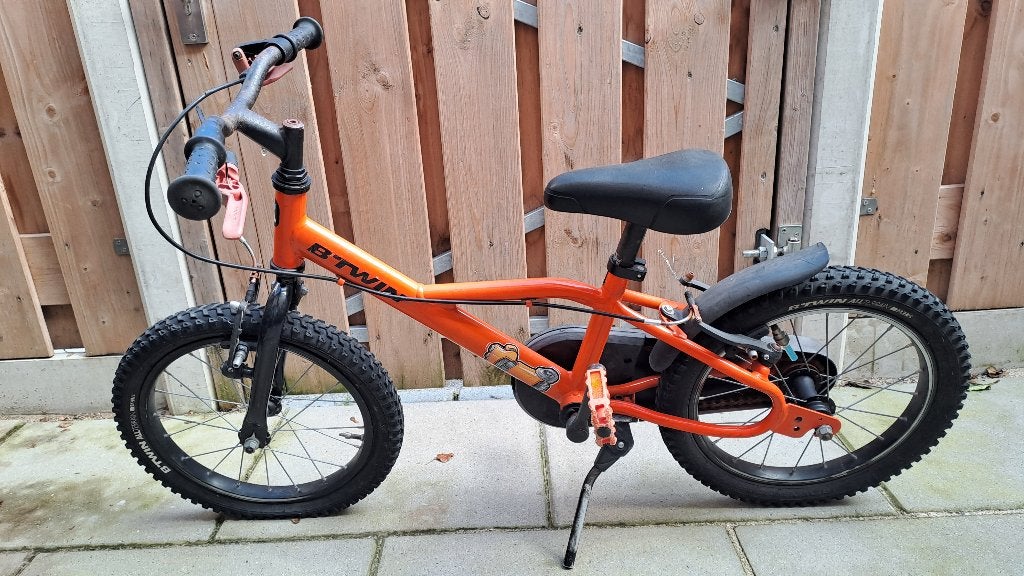 kinderfiets BTWin 16 inch, Ophalen, Velgrem, B'Twin, 16 tot 20 inch
