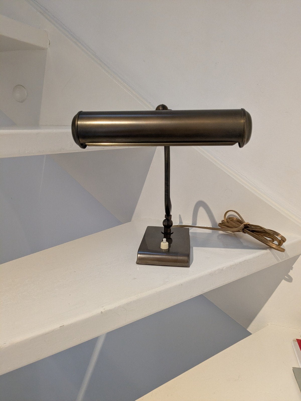 Vintage bronzen bureaulamp / pianolamp, Ophalen of Verzenden