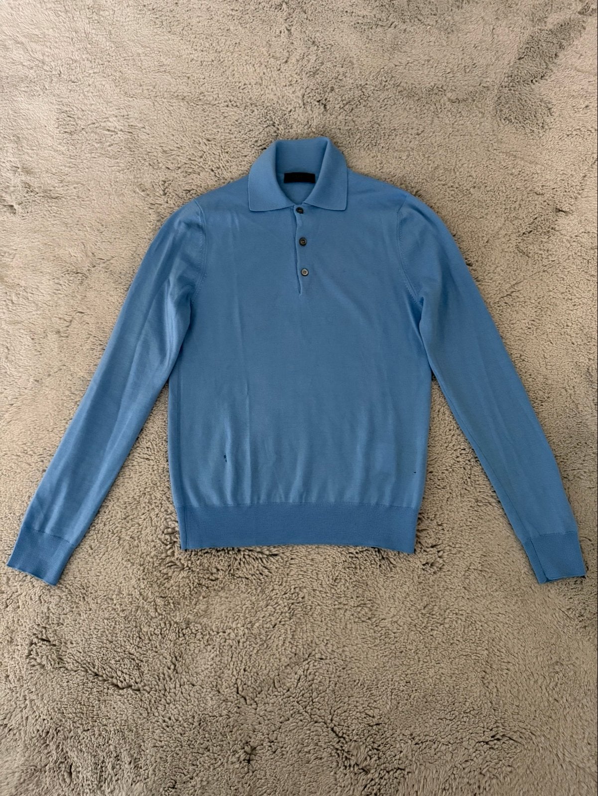 Prada Blauwe Lange Mouw Polo Maat XS, Ophalen of Verzenden, Zo goed als nieuw, Maat 46 (S) of kleiner, Blauw