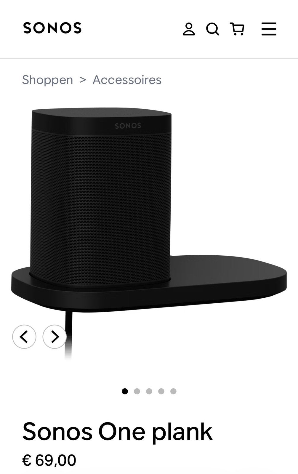 Sonos zwarte wandplank