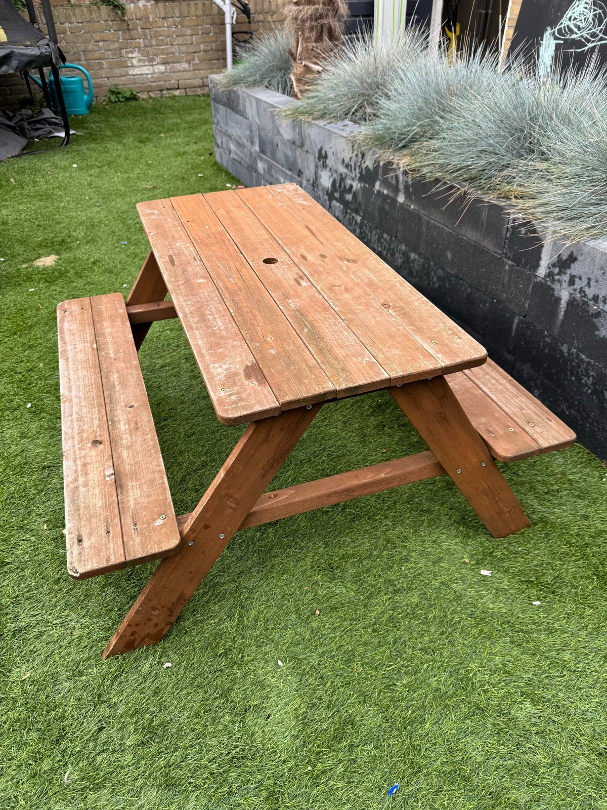 Kinder picknickbank - Opknapper, Gebruikt, Rechthoekig, Hout, Ophalen