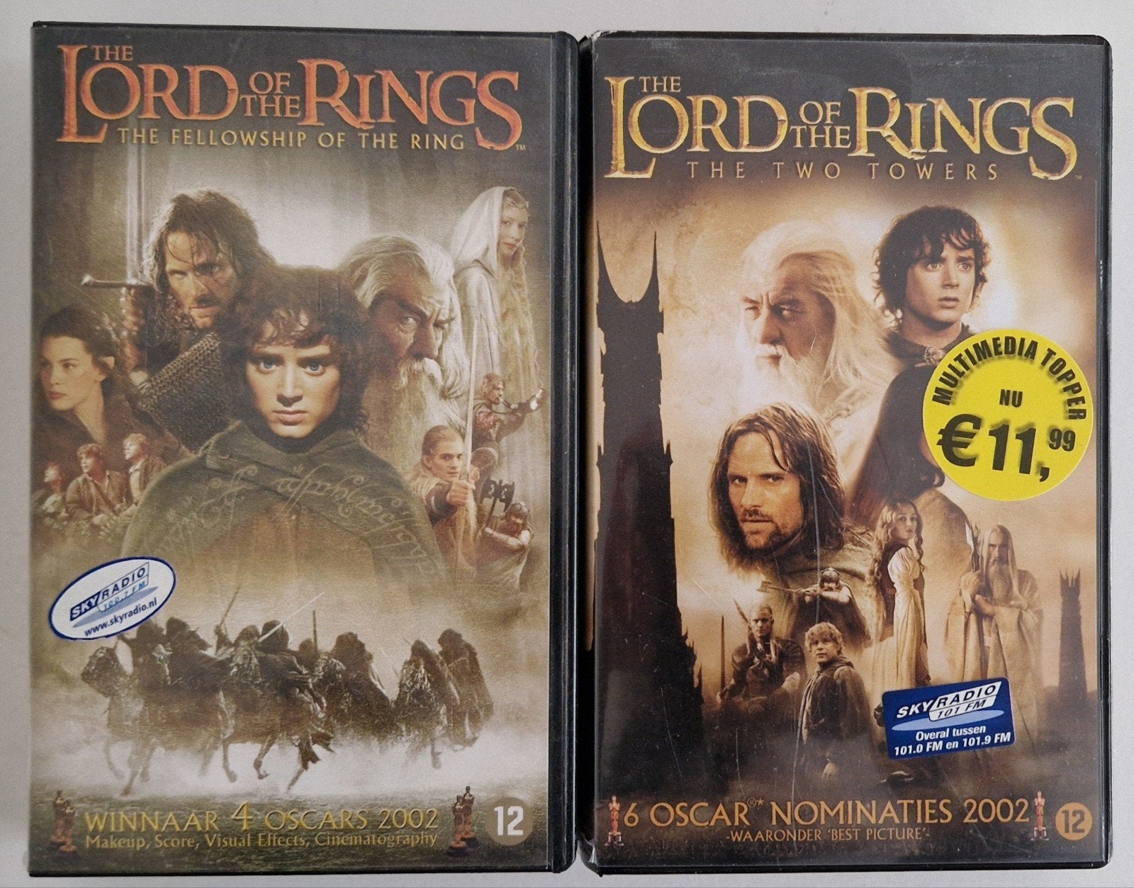 Lord of the Rings VHS - The Fellowship & Two Towers, Science Fiction en Fantasy, Ophalen of Verzenden, Vanaf 12 jaar, Gebruikt