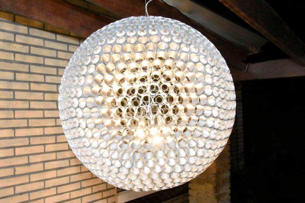 Vintage CHERICONI design hanglamp, Huis en Inrichting, Lampen | Hanglampen, Ophalen, Zo goed als nieuw, Metaal, Minder dan 50 cm