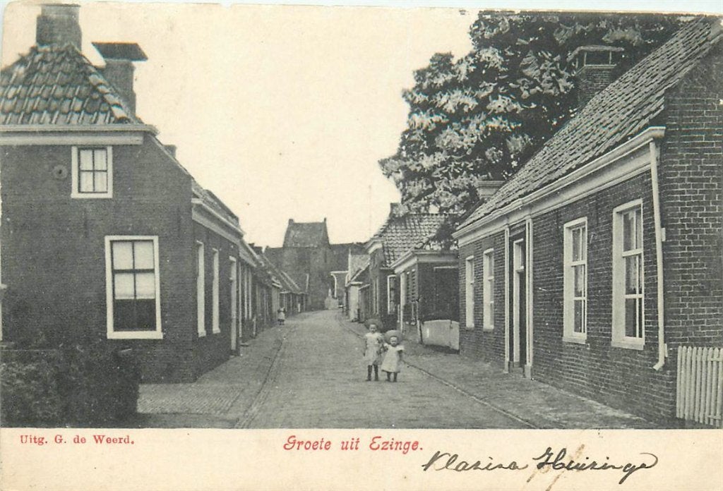 702-093-041 Ezinge, Verzamelen, Ansichtkaarten | Nederland, Groningen, Voor 1920, Verzenden