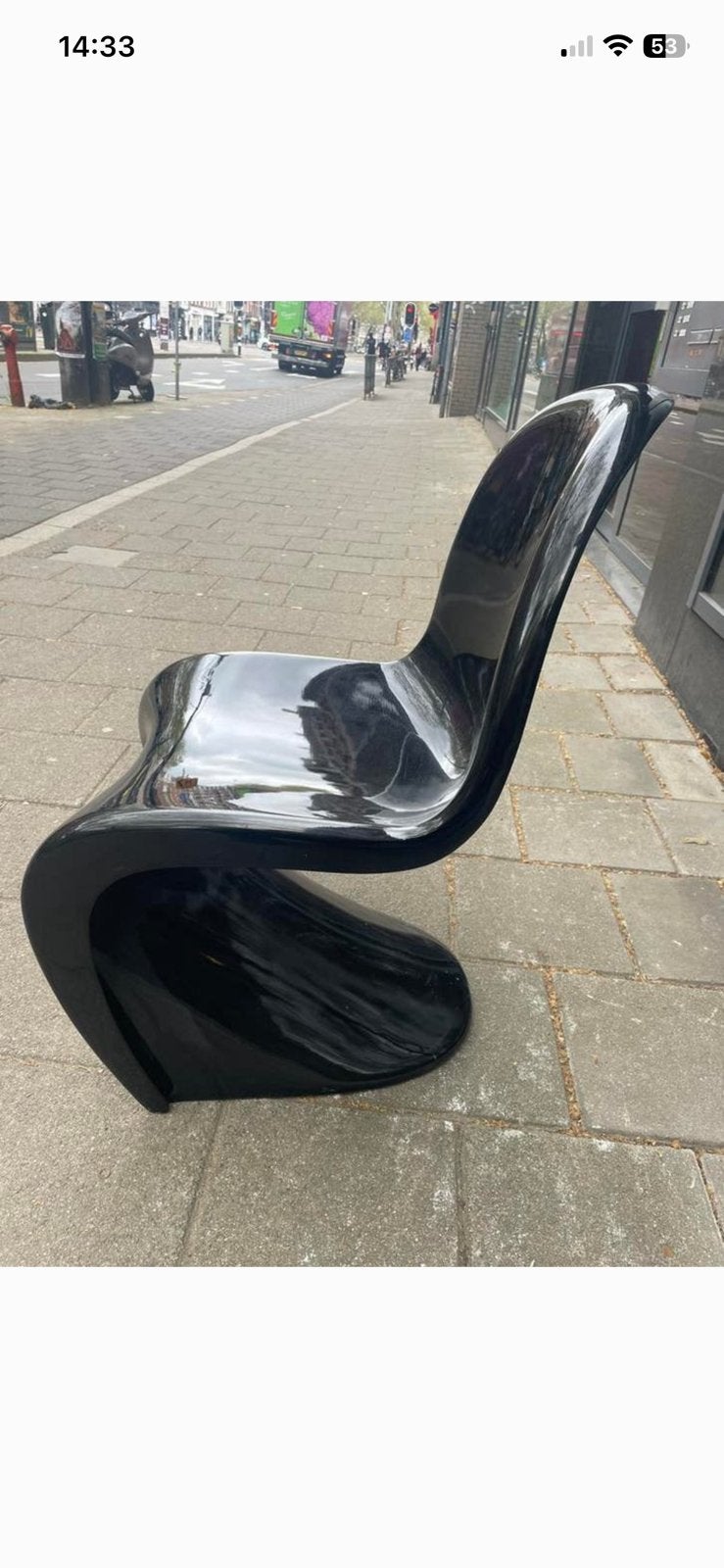 Stoel design, Ophalen, Kunststof, Gebruikt, Zwart