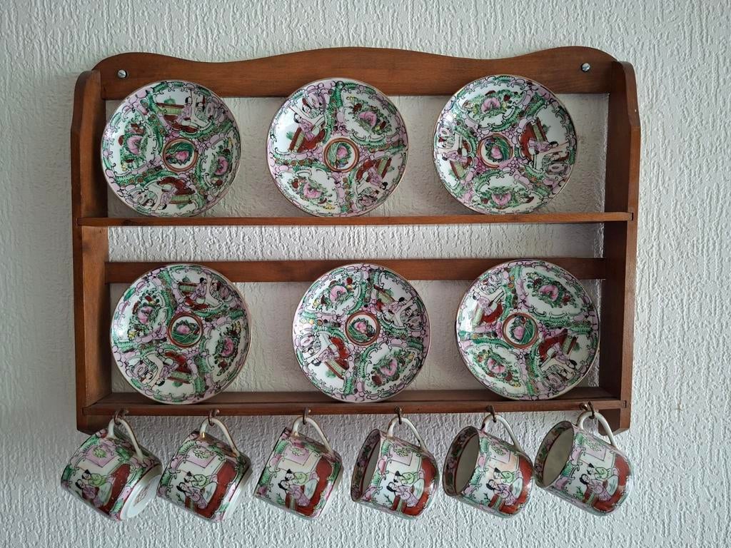 Wanddecoratie Chinese kopjes en schoteltjes, Ophalen of Verzenden