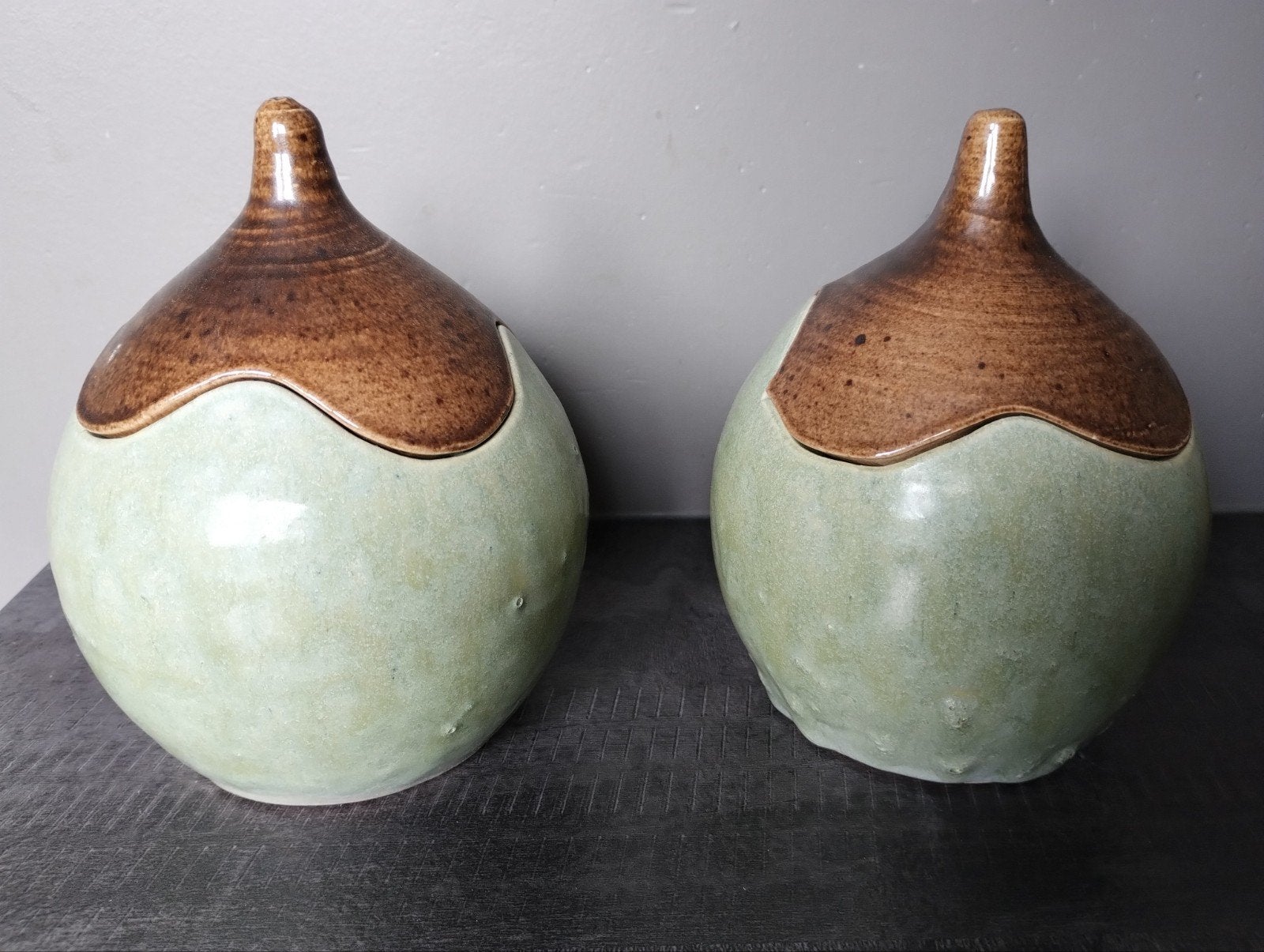 Unieke Handgemaakte Keramiek Potjes - Set van 2, Antiek en Kunst, Ophalen