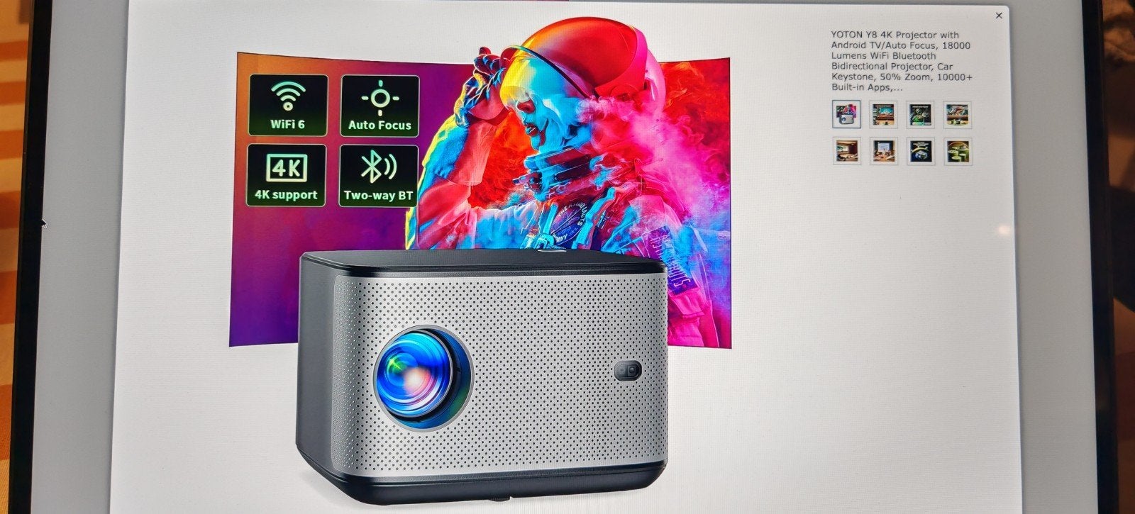 YOTON Y8 LED Beamer met Android en Stereo Luidsprekers, Ophalen of Verzenden, Zo goed als nieuw, Full HD (1080), LED