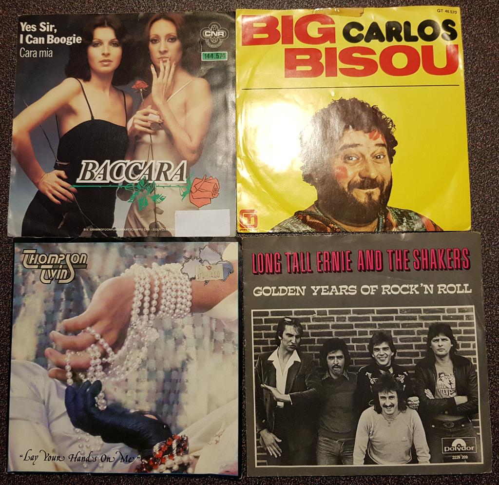 4 vinyl Singles Populair 1977 - 1985, Gebruikt, 7 inch, Single, Ophalen of Verzenden