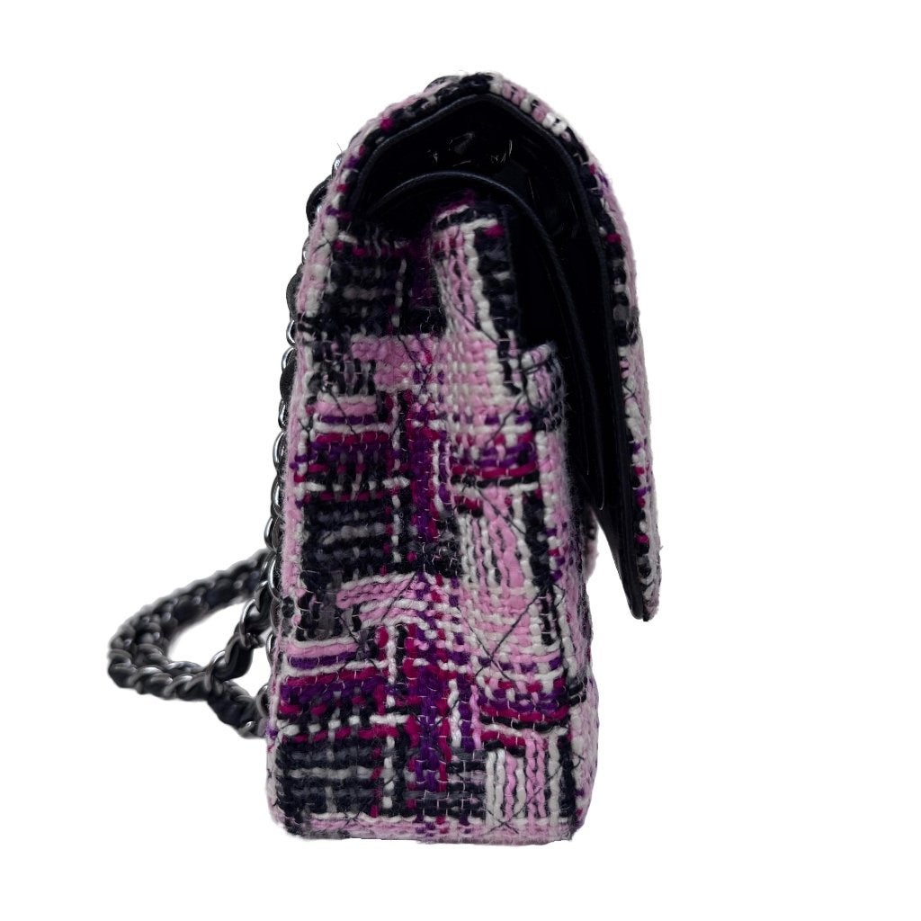 Chanel classic double flap tweed boucle tas 11.12 ruthenium image 10