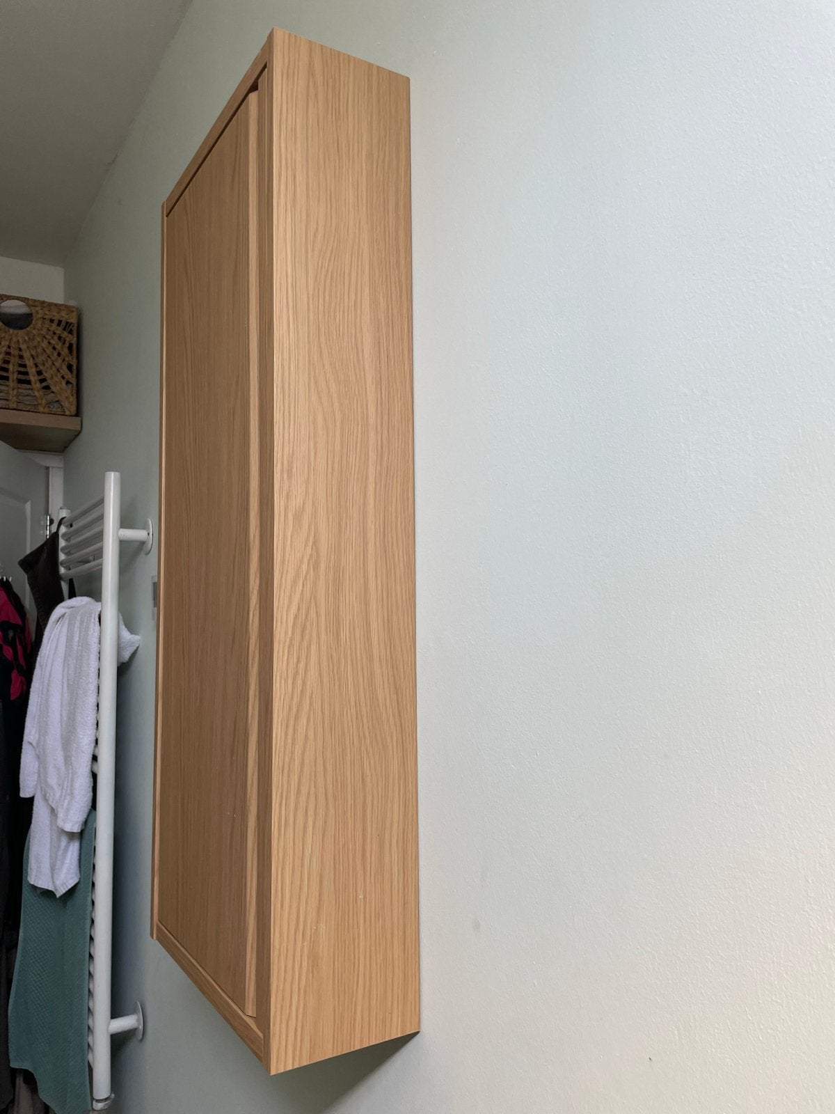 Ikea houten badkamer kastje. Vrijwel nieuw!, Ophalen of Verzenden, Zo goed als nieuw