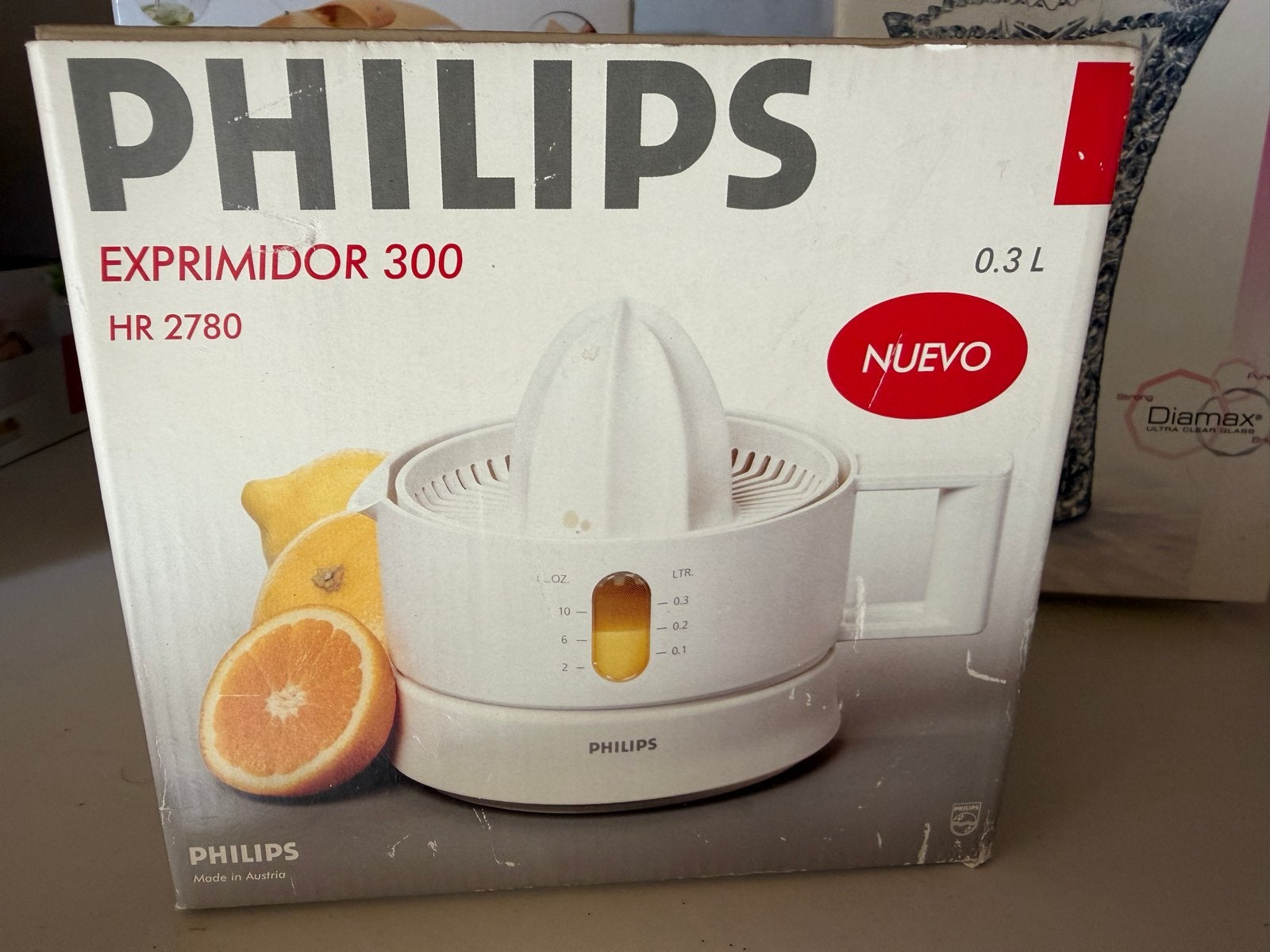 Philips Citruspers 300 HR 2780 - Nieuw in doos, Minder dan 1 liter, Ophalen of Verzenden, Nieuw, 1 snelheid
