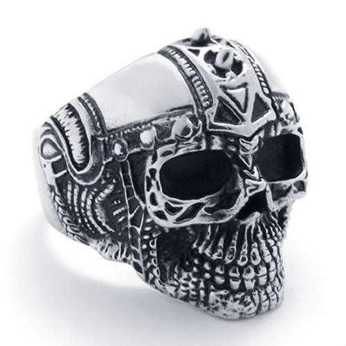 RVS Skull / Doodshoofd ring, NIEUW, 2 stuks, Sieraden, Tassen en Uiterlijk, Ringen, Nieuw, Dame, 20 of groter, Zilver, IJzer of Staal