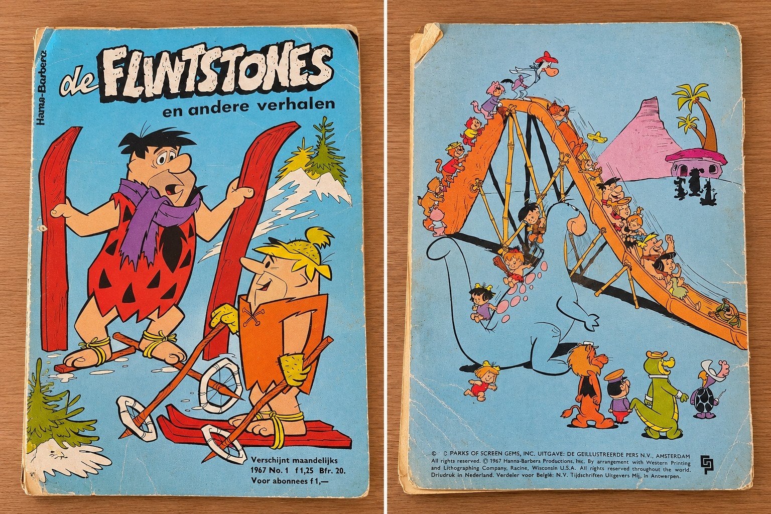 Vintage De Flintstones stripboek 1967 – No. 1, Eén stripboek, Ophalen of Verzenden, Gelezen