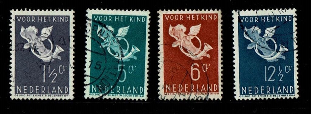 Nederland NVPH 289-292 gestempeld 4, Postzegels en Munten, Postzegels | Nederland, Verzenden, T/m 1940, Gestempeld