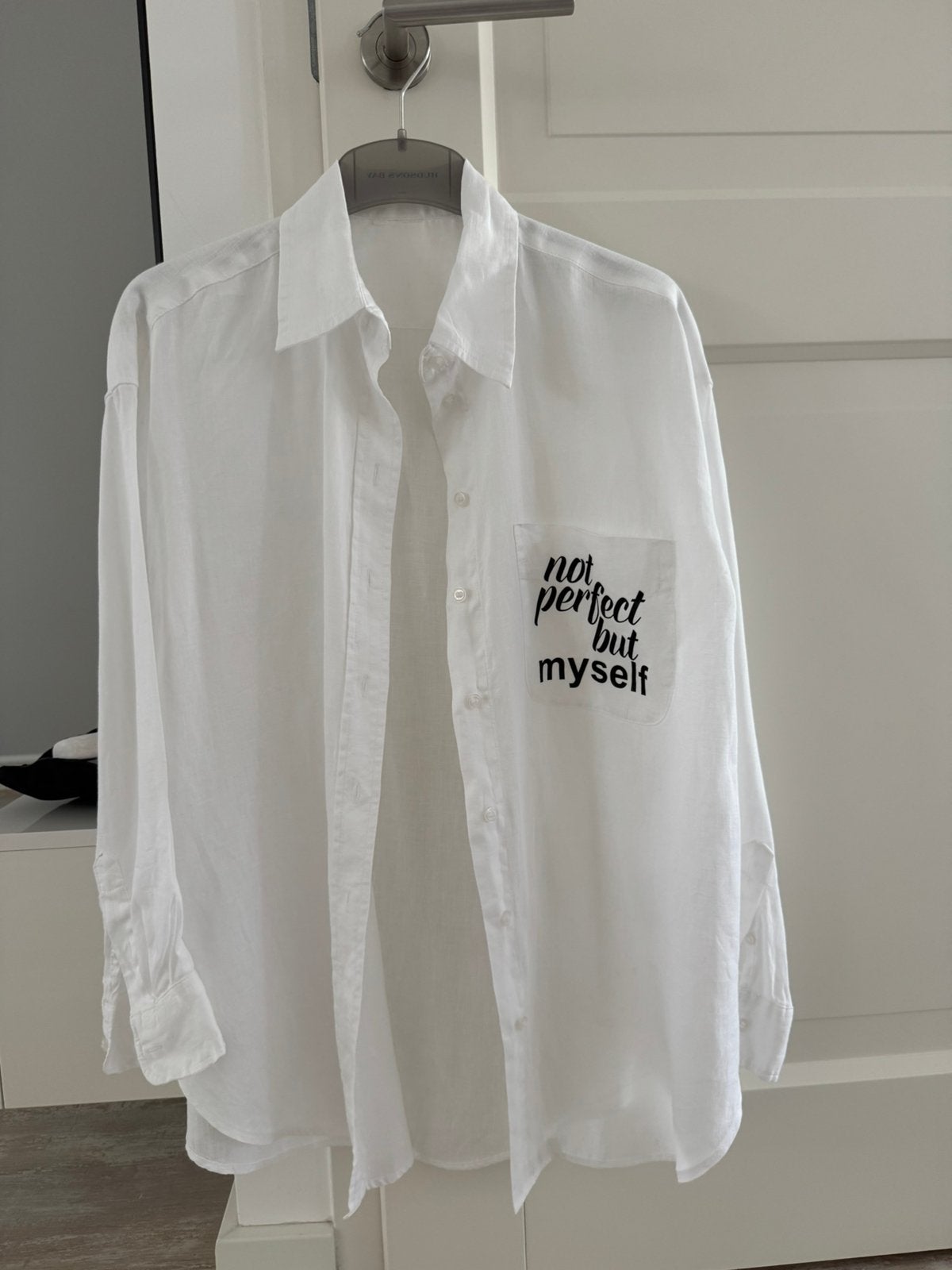 Dames linnen blouse / overhemd wit maat S, Ophalen, Zo goed als nieuw, Maat 38/40 (M), Wit