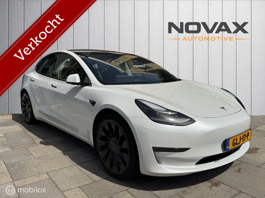 Tesla Model 3 Performance 2021 |Carbon pakket | Autopilot, Automaat, Gebruikt, Zwart, 547 km