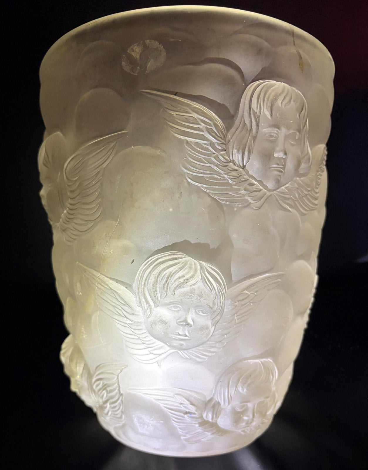 Lalique stijl vaas, art deco vaas,engelen vaas, Antiek en Kunst, Ophalen of Verzenden